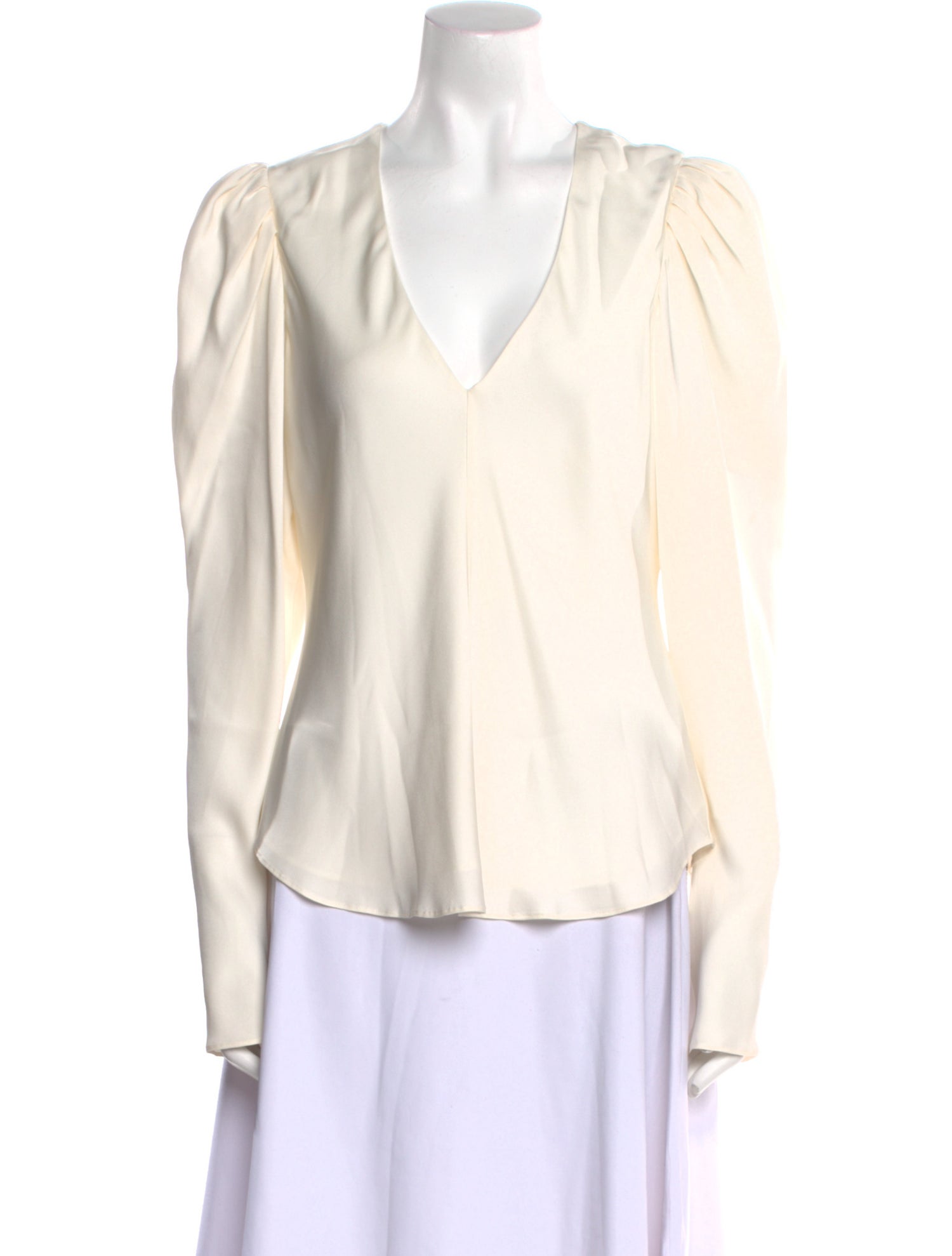 FRAME Silk V-Neck Blouse