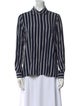 FRAME Silk Striped Button-Up Top