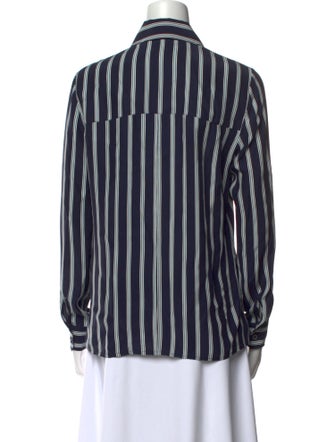 FRAME Silk Striped Button-Up Top