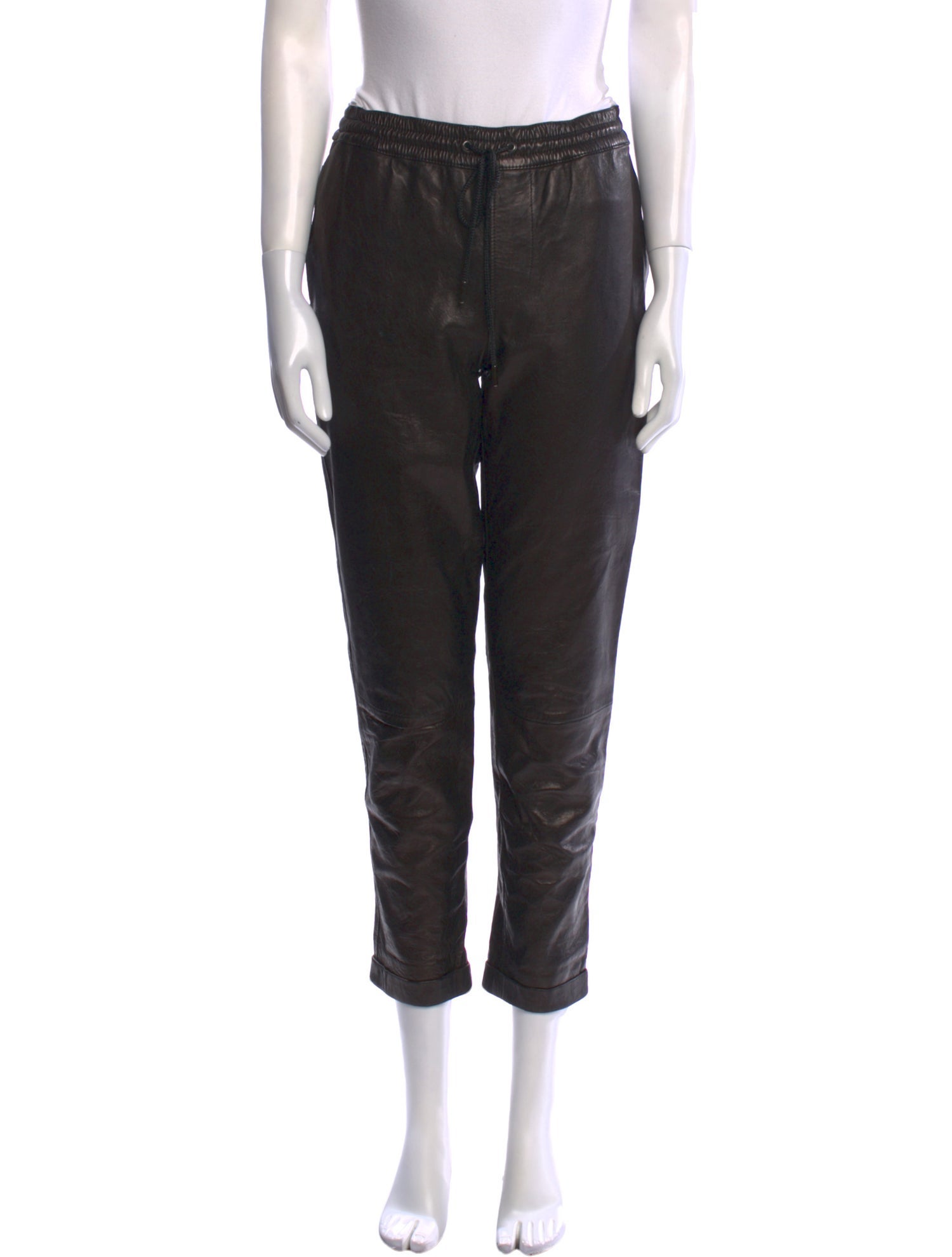 FRAME Leather Straight Leg Pants
