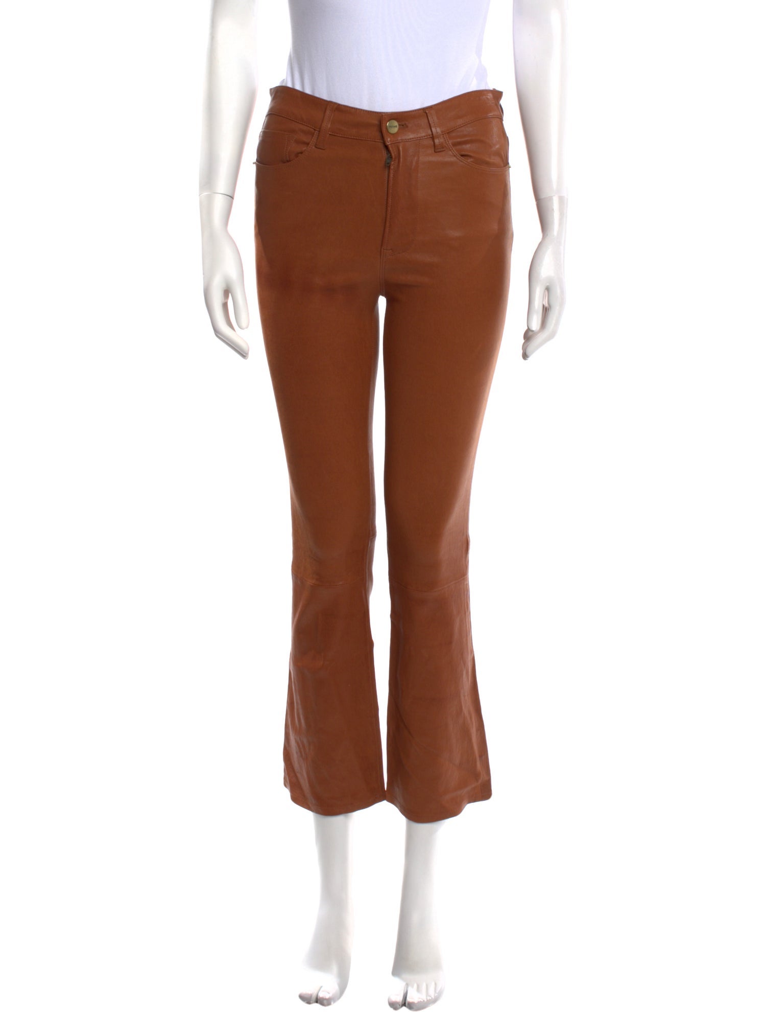 FRAME Leather Straight Leg Pants