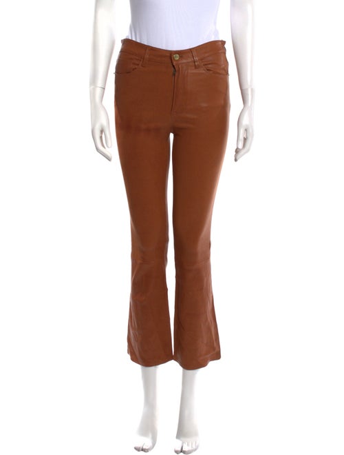 FRAME Leather Straight Leg Pants