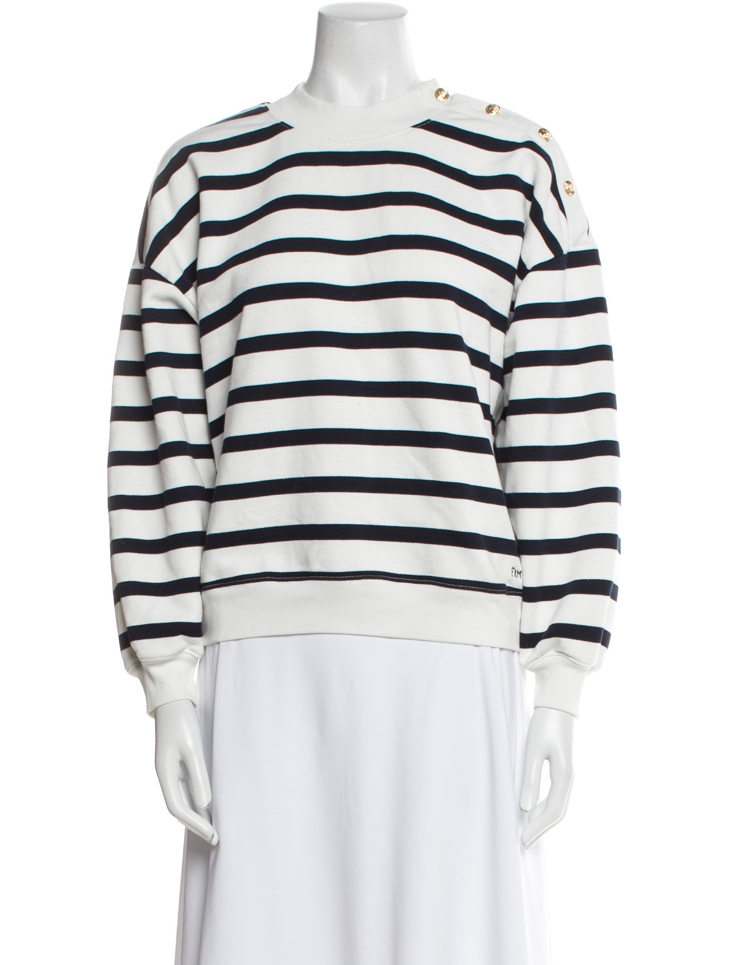 FRAME Striped Crew Neck Sweatshirt