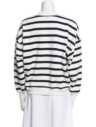 FRAME Striped Crew Neck Sweatshirt