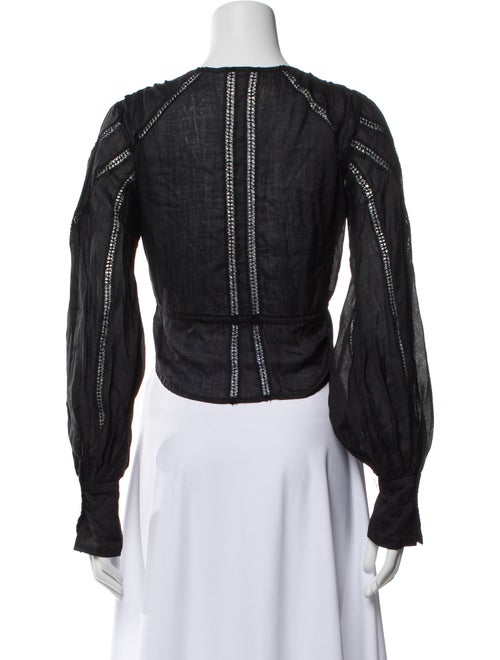 FRAME V-Neck Long Sleeve Crop Top