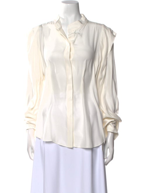 FRAME Silk Long Sleeve Button-Up Top