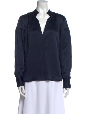 FRAME Silk V-Neck Blouse