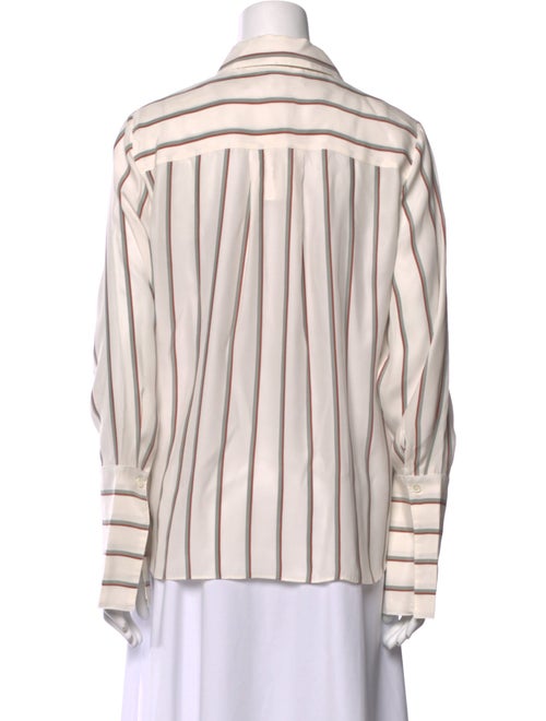FRAME Silk Striped Button-Up Top