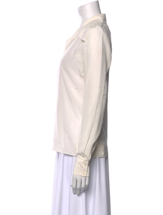 FRAME Silk Long Sleeve Button-Up Top