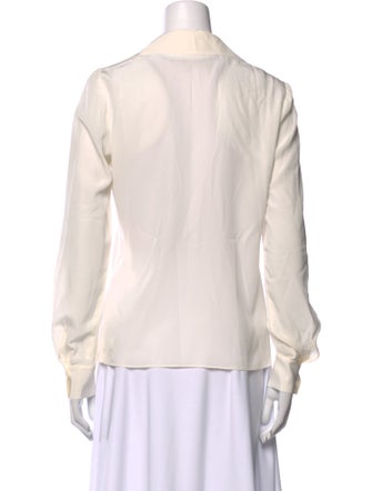 FRAME Silk Long Sleeve Button-Up Top