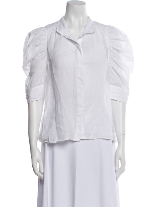 FRAME Three-Quarter Sleeve Button-Up Top