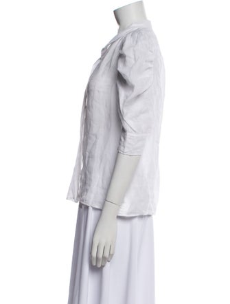 FRAME Three-Quarter Sleeve Button-Up Top