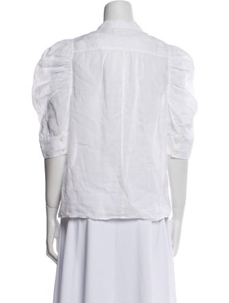 FRAME Three-Quarter Sleeve Button-Up Top