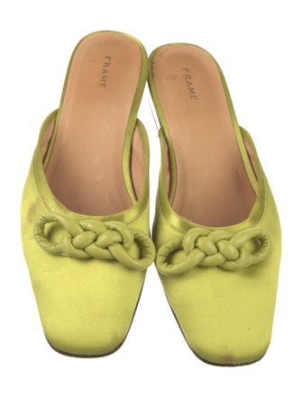 FRAME Satin Braided Accents Mules