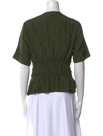 FRAME Silk V-Neck Blouse