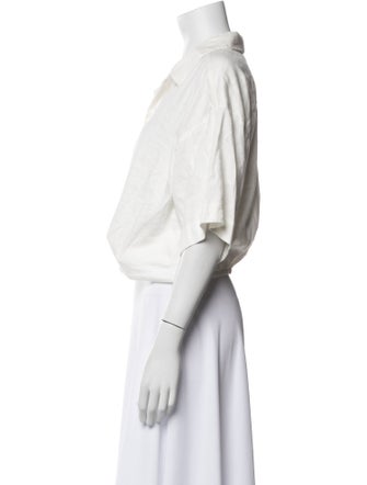 FRAME Three-Quarter Sleeve Crop Top