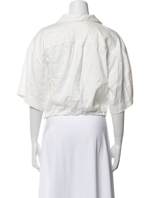 FRAME Three-Quarter Sleeve Crop Top