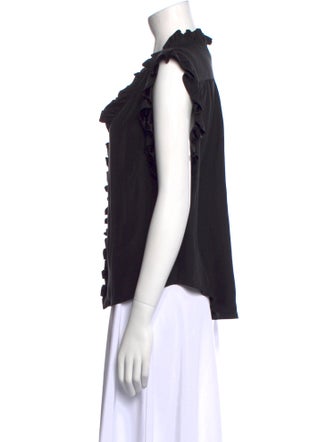 FRAME Silk V-Neck Button-Up Top