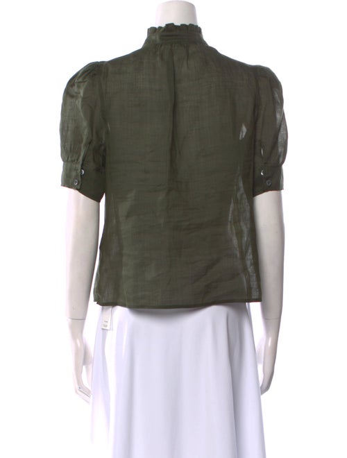 FRAME Mock Neck Short Sleeve Blouse