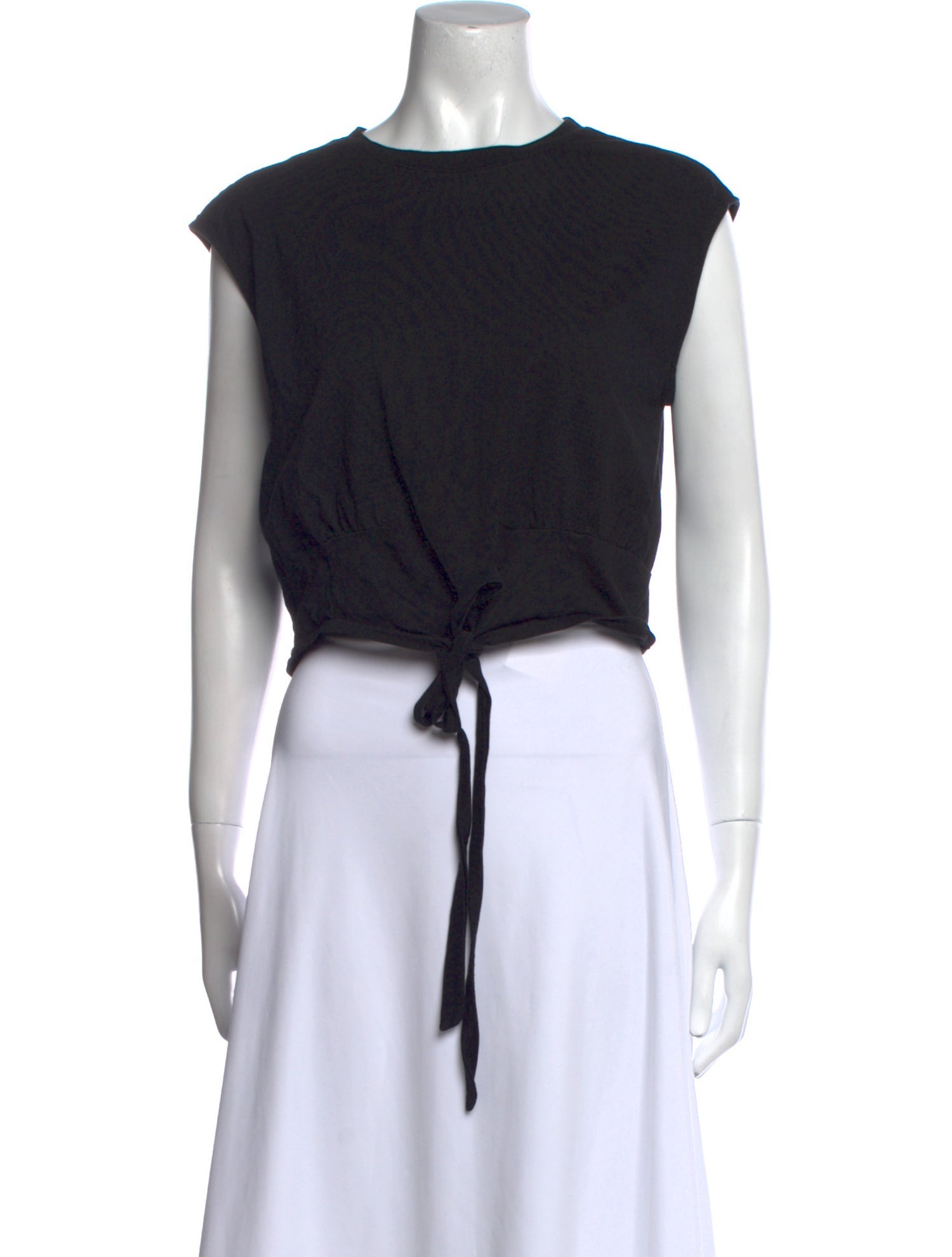 FRAME Crew Neck Short Sleeve Crop Top