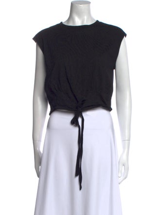 FRAME Crew Neck Short Sleeve Crop Top