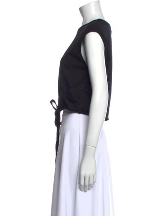 FRAME Crew Neck Short Sleeve Crop Top