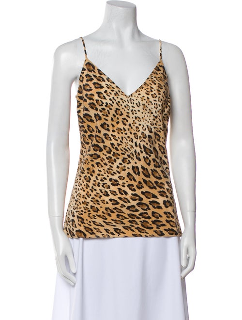 FRAME Silk Animal Print Top