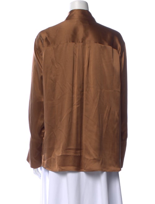 FRAME Silk Long Sleeve Button-Up Top