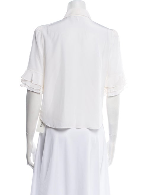 FRAME Silk Short Sleeve Button-Up Top