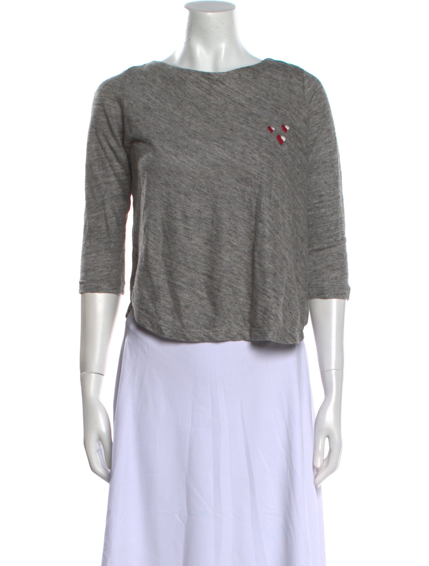 FRAME Linen Bateau Neckline Crop Top