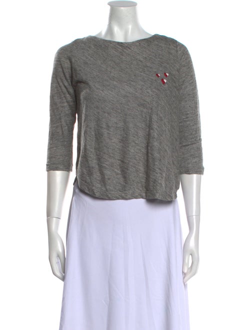 FRAME Linen Bateau Neckline Crop Top