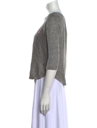 FRAME Linen Bateau Neckline Crop Top