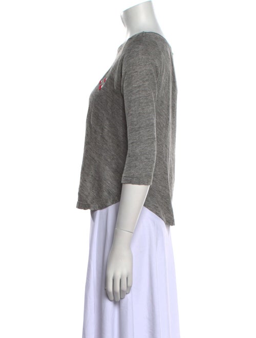 FRAME Linen Bateau Neckline Crop Top