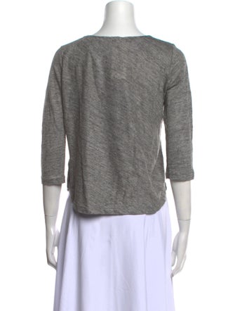 FRAME Linen Bateau Neckline Crop Top