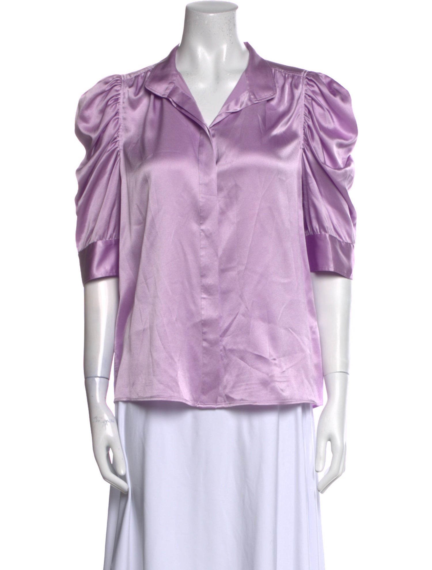 FRAME Silk V-Neck Blouse
