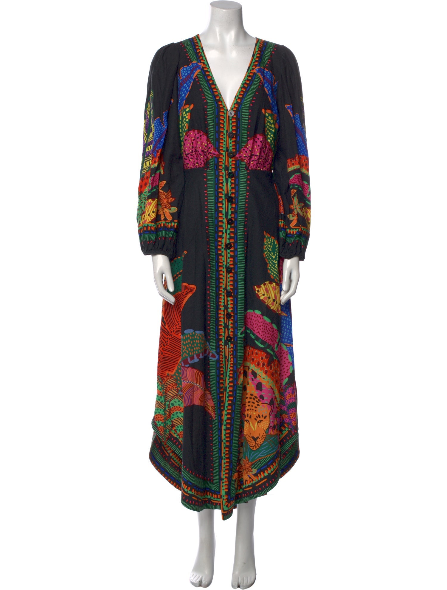 FRAME Printed Long Dress