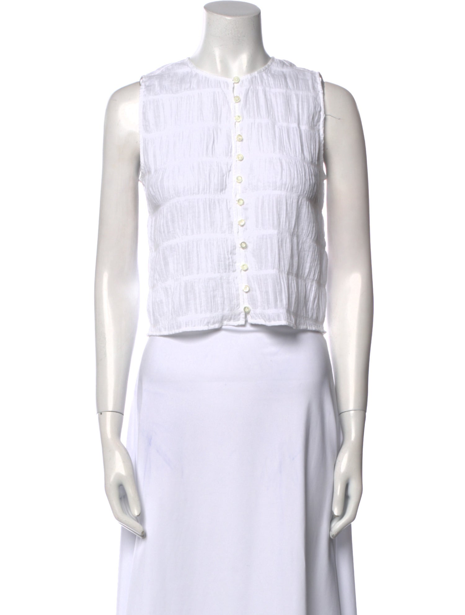 FRAME Crew Neck Sleeveless Crop Top