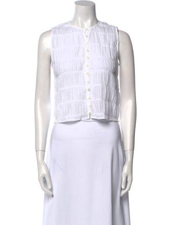 FRAME Crew Neck Sleeveless Crop Top