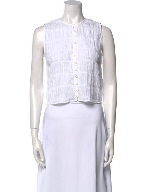 FRAME Crew Neck Sleeveless Crop Top