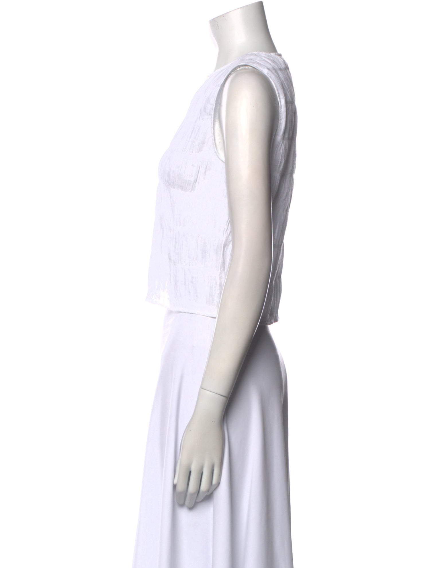 FRAME Crew Neck Sleeveless Crop Top