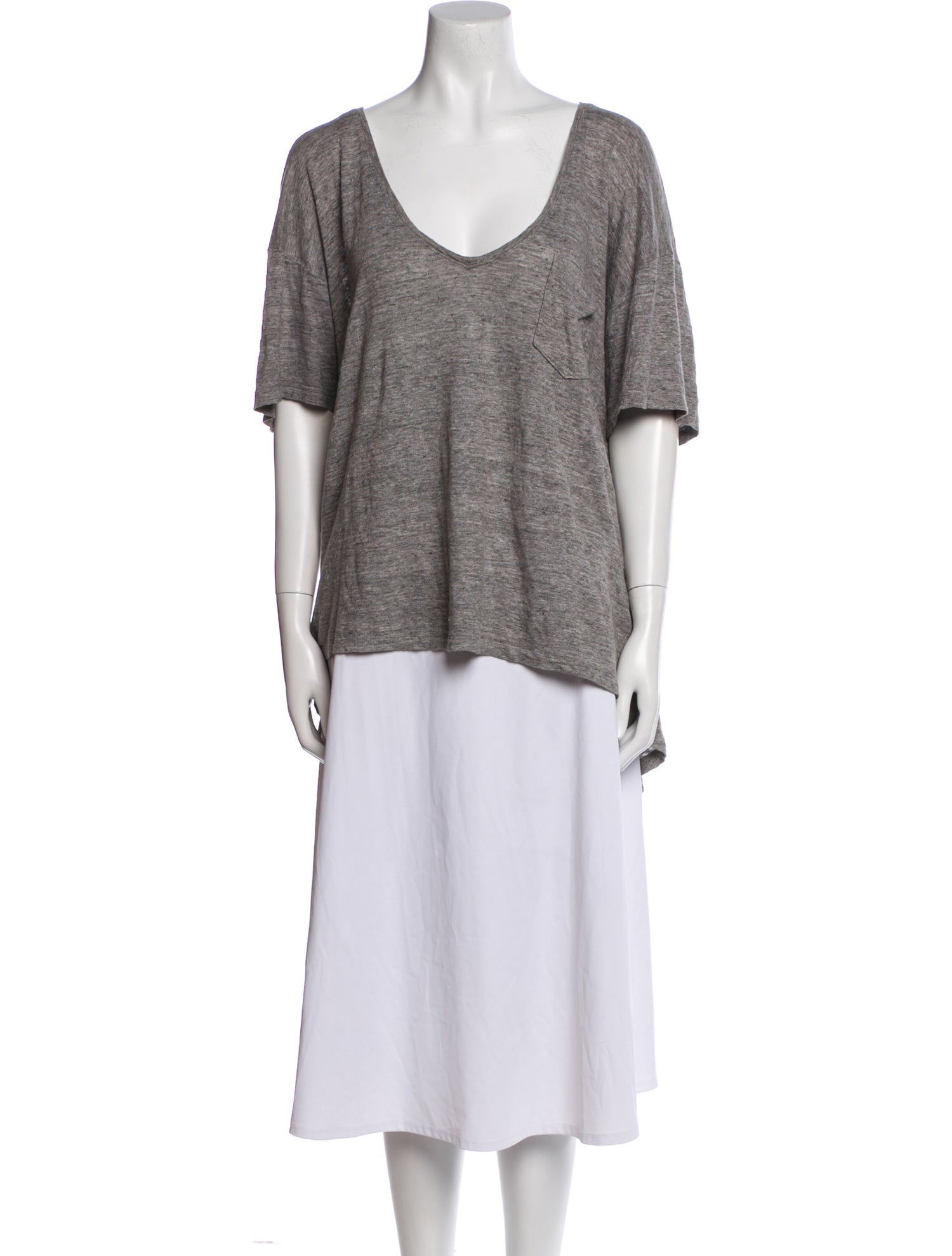 FRAME Linen Scoop Neck T-Shirt