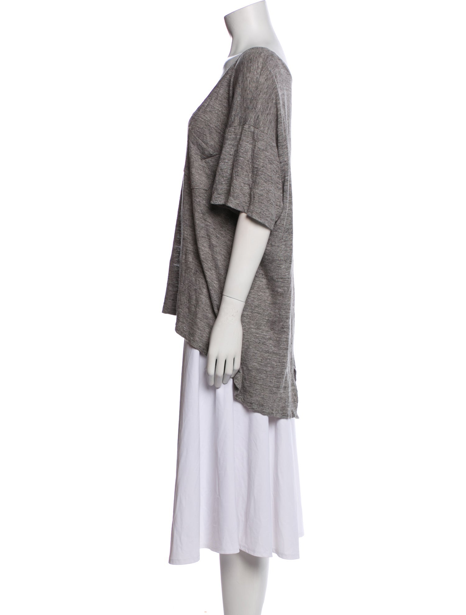 FRAME Linen Scoop Neck T-Shirt