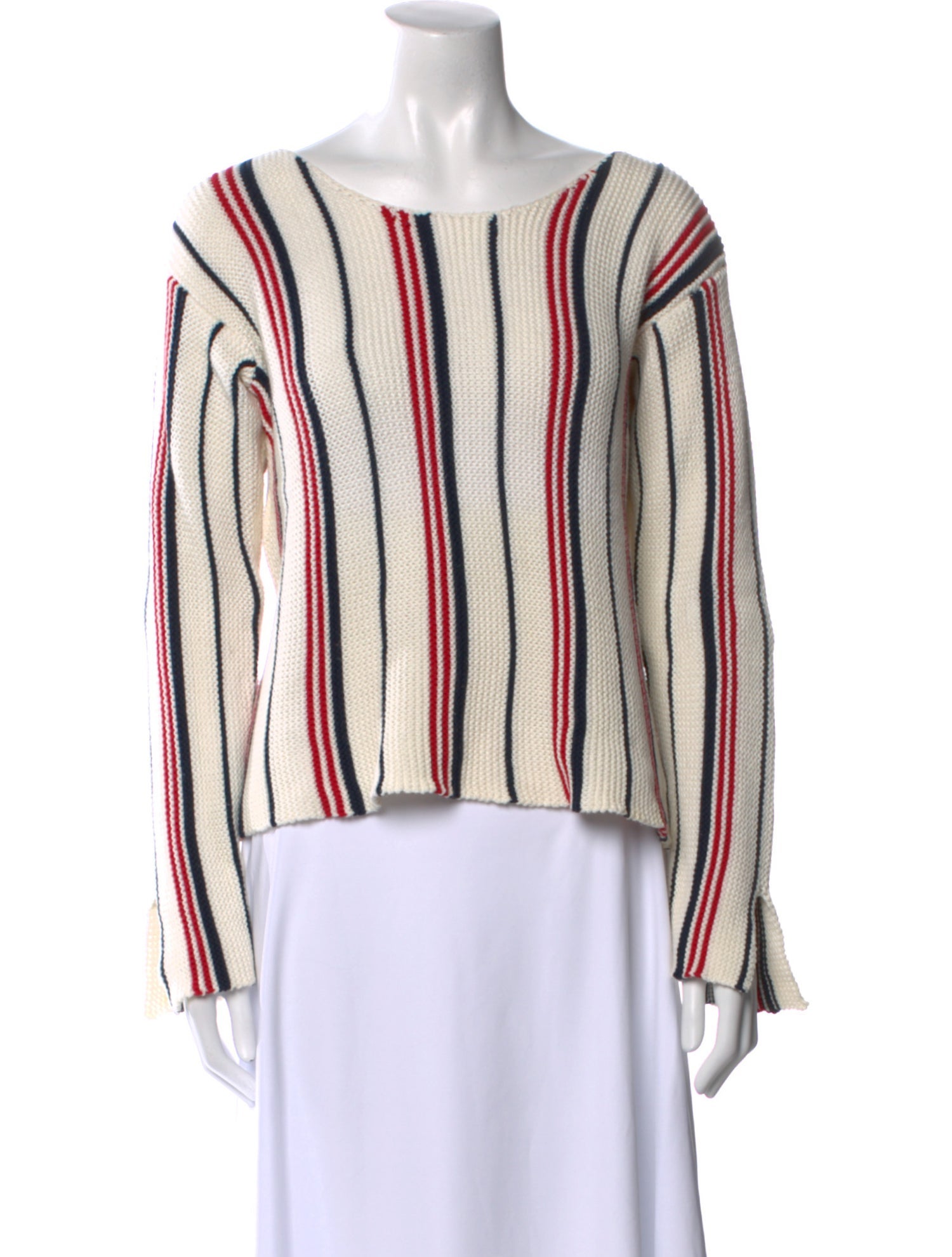 FRAME Striped Scoop Neck Sweater
