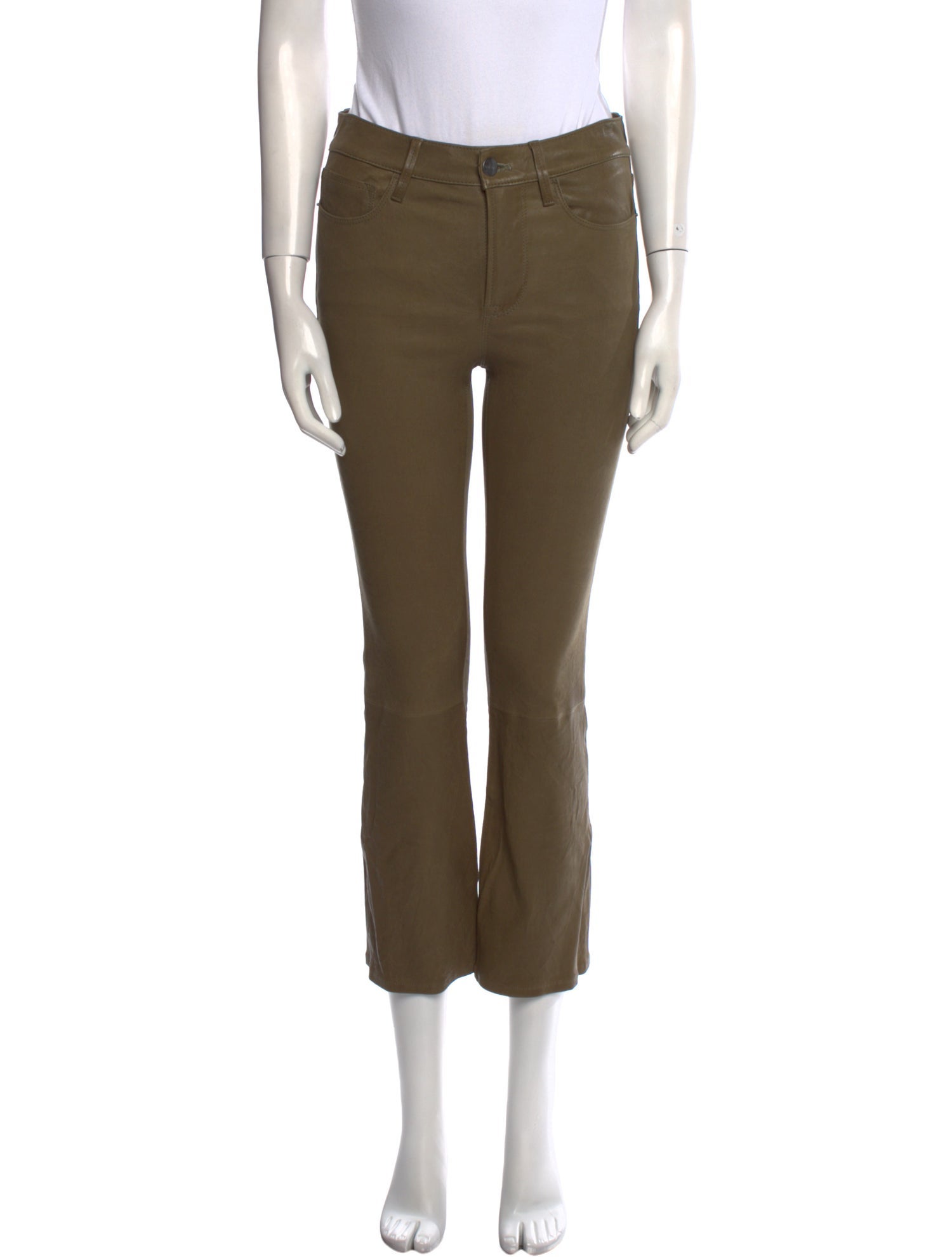 FRAME Leather Straight Leg Pants