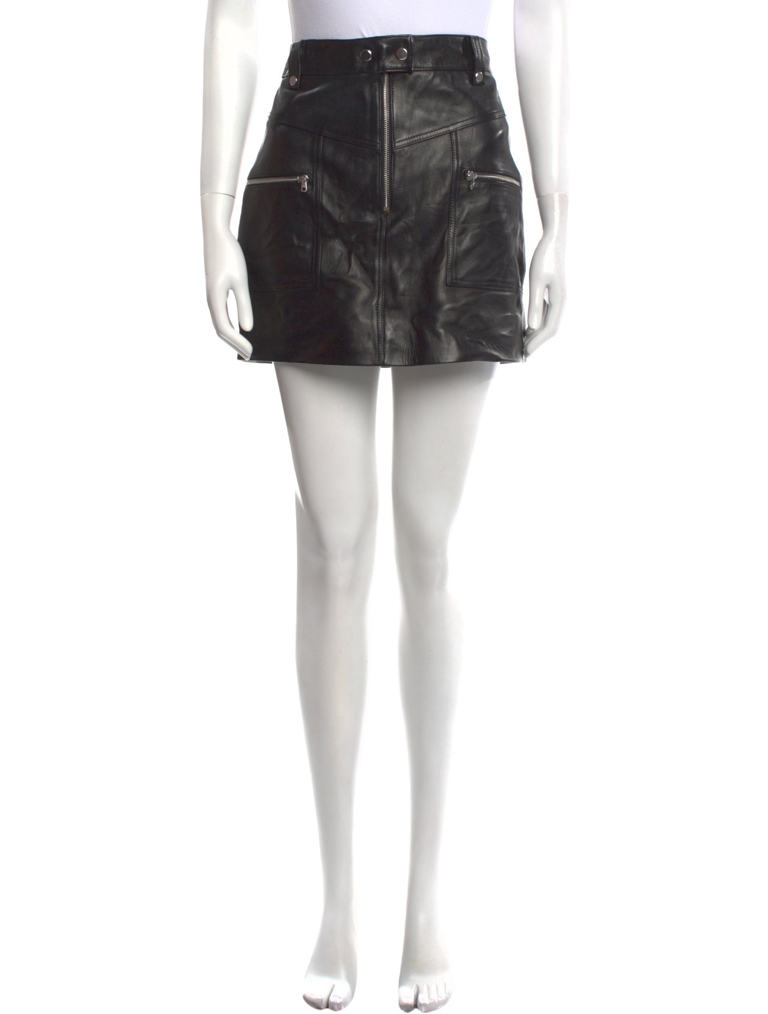 FRAME Leather Mini Skirt