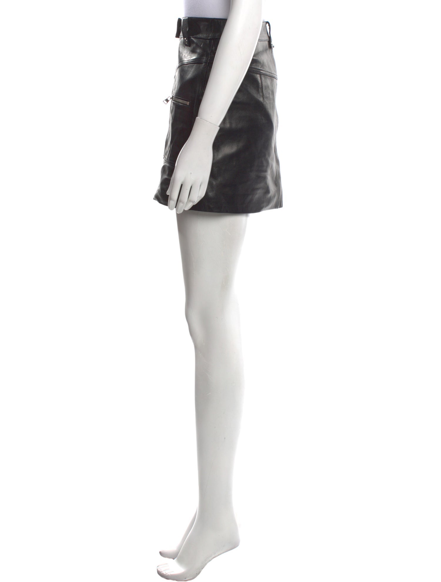 FRAME Leather Mini Skirt