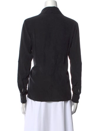 FRAME Silk Long Sleeve Button-Up Top