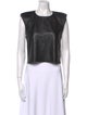 FRAME Lamb Leather Crew Neck Crop Top
