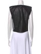FRAME Lamb Leather Crew Neck Crop Top