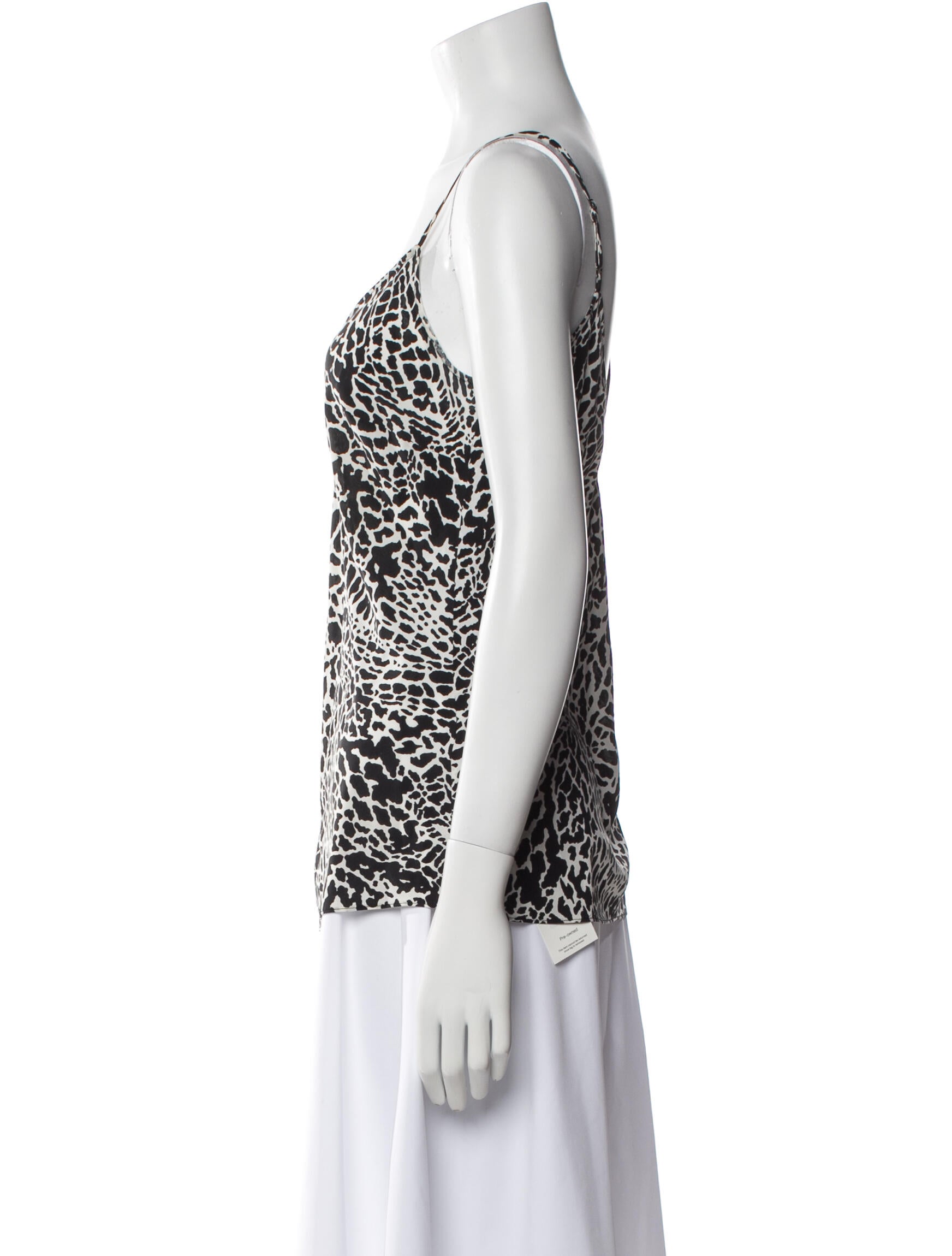 FRAME Silk Animal Print Top